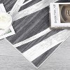 Washable Runner & Area Rug, Modern Wave Distressed Pattern, Non-Slip, Low Pile Carpet for Hallway, Kitchen, Laundry Room - 2 of 4