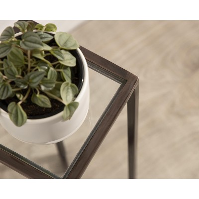 Jaspur Bronze Metal and Glass Square Drink Table