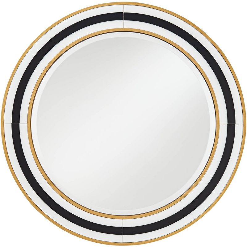 Possini Euro Design Possini Cape Cod Black and Gold 31 1/2" Round Wall Mirror, 5 of 10