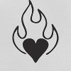 Rerun Island Women's Heart Flames Black Short Sleeve Graphic Cotton Retro Vintage Ranger Baby Tee - White Caviar 1X - 2 of 4
