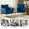 Set of 2 Jonat Contemporary Velvet Wooden Upholstered Armchair with Metal Legs for Bedroom and Living Room| ART OF LIVING DESIGNS - 3 of 4