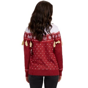 Tipsy Elves Women's Happy Holidays Tassel Ugly Christmas Sweater - Funny Ugly Christmas Sweater for Hol - 1 of 2