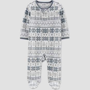 Carter's Just One You®️ Baby Fair Isle Footed Pajama - Gray/Blue