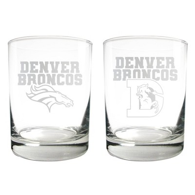 NFL Denver Broncos Rocks Glass Set - 2pc