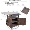 40.5" Outdoor Grill Cart with Stainless Steel Top, Rolling Buffet Serving Cart with Drop Leaf, Patio Kitchen Island Cart for Garden Poolside - 3 of 4