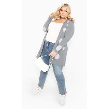 Women's Plus Size Spot It Cardigan - grey marle | AVENUE