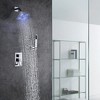 Sumerain Brushed Nickel Shower System with LED Showerhead and Brass Rough-in Valve - 3 of 4