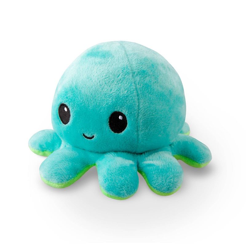 TeeTurtle Reversible Green and Aqua Octopus Plushie, 4 of 5