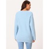 Seta T Women's Fall Winter Round Neck Long Sleeve Casual Tunic Sweater with Pockets - 4 of 4