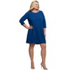 24seven Comfort Apparel Three Quarter Sleeve A Line Knee Length Dress - 2 of 3