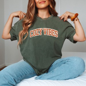 Simply Sage Market Varsity Cozy Vibes Garment Dyed Tee - 1 of 4