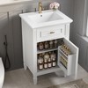 TIRAMISUBEST 20-Inch Small Bathroom Vanity with Sink & Adjustable Shelf, Modern Freestanding Cabinet with Tilt-Out Drawer - 2 of 4