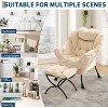 Lazy Chair with Ottoman Set of 2, Large Lounge Accent Chair, Comfy Armchair with Folding Footrest,Reading Armchair with Side Pocket - 2 of 4