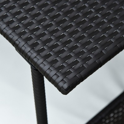Medium Brown Wicker Elevated Outdoor Dog Bed with Canopy