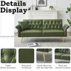 SKRAN 67.71 Inch Faux leather sofa bed with adjustment armres for small space Living Room, Bedroom Office,Green - 4 of 4