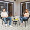 Tangkula 3 PCS Patio Furniture Set Outdoor PE Chairs & Table Set for Yard Poolside Garden Turquoise/Black - 2 of 4