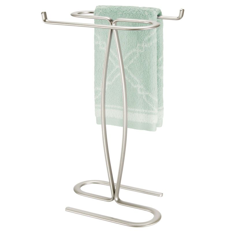 mDesign Metal Hand Towel Holder Stand for Bathroom Vanity Countertop, 1 of 7