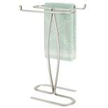 mDesign Metal Hand Towel Holder Stand for Bathroom Vanity Countertop - Satin