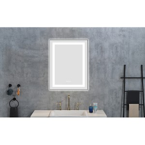 24 x 28 Inch LED Bathroom Mirror with Front and Backlight,Wall Mounted Vanity Mirror with Aluminum Frame,Anti-Fog, Memory, 3 Colors, Stepless Dimmable - 1 of 1