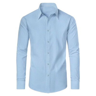 Galaxy By Harvic Men's Slim Fit  Long  Sleeve Stretch Printed Dress Shirts