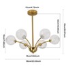 PAKOKULA 6-Light Gold with Globe Textured Glass shade Semi-Flush Ceiling Light - 4 of 4