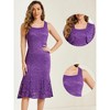 Allegra K Women's Wedding Guest Sleeveless Evening Lace Dress with Open Front Shrug 2 Pcs Outfits Sets - 2 of 4