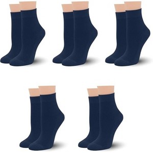 SERISIMPLE Women Thin Viscose Bamboo Above Ankle Sock Breathable Lightweight Classic Crew Casual 5 Pairs - 1 of 4