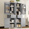 APRILSOUL Tall Storage Cabinet ,4 Doors, Adjustable Shelf, Door Rack, MDF with Painted Finish, for Bathroom, Office, Indoor Use - 3 of 4