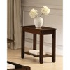 Chic Crate - Contemporary Wood Chairside Table Dark Cherry Finish with Shelf Storage for Living Room Wooden Furniture Side End Table 1pc - 2 of 4