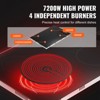 VEVOR Electric Cooktop, 30 inch 4 Burners Built-in Electric Stove Top, 7200W Ceramic Top Radiant Cooktop, with Glass Panel, Knob Control - 3 of 4