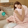 Bedsure White Throw Fleece Blanket for Couch, Super Soft Cute Small Throws for Girls, 50x60 inches, Wider Striped Design - 2 of 4