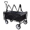 UBSSO Collapsible Utility Wagon Cart with All-Terrain Wheels & Strapping System, 360lbs Capacity, Black - 3 of 4