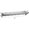 12" x 24" Stainless Steel Wall Mounted Pot Rack Shelf with 5 Hooks, Stainless Steel Shelf, Commercial Wall Mounted, Easy to Clear - 2 of 4