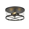 Callista 3-Light Flush Mount Ceiling Light - Matte Black Steel, Dimmable, 16.5" Round - 2 of 4