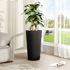FONTOI 2PCS Round Tall Planter Pot with Drainage Holes, Indoor Outdoor Flower Planters for Garden Living Room Backyard, Black, 13"*23.6"*13" - 4 of 4