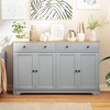 Yukimo 55.1" Gray and Oak Modern Sideboard Cabinet with 2 Drawers and Adjustable Shelves, Kitchen Buffet Storage for Dining Room & Entryway - 2 of 4
