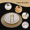 Aoibox Gold Metallic Vinyl Hollow Placemats Set of 6, Washable Easy Clean Non Slip Stain Heat Resistant Dining Table Mats for Wedding Party Decoration - 4 of 4