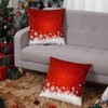 Set of 2 Throw Pillow Covers 18x18 inch, Snowflake Christmas Pillow Covers, Zippered Closure Design, Holiday Decorative Pillowcase for Couch Bed, Red - 2 of 4