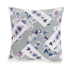 18" X 18" Park Stripes Embroidered And Pieced Square Throw Pillow Gray - Vera Bradley - 1 of 3