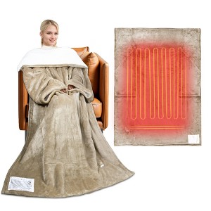 Tirrinia Heated Blanket, Wearable Electric Blanket, Plush Fleece Heating Blanket, Electric Throw Blanket for 5 Heating Levels, Winter Gifts - 1 of 4
