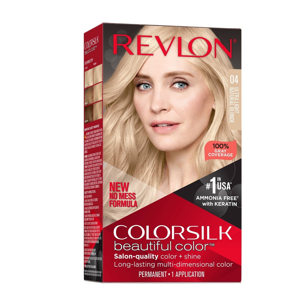 Revlon Colorsilk Beautiful Color Permanent Hair Color  Long-Lasting High-Definition Color  Shine & Silky Softness with 100% Gray Coverage  Ammonia Free  004 Ultra Light Natural Blonde  3 Pack