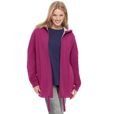 Woman Within Plus Size Thermal Lined Fleece Hoodie
