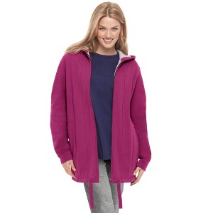 Woman Within Plus Size Thermal Lined Fleece Hoodie - 1 of 3