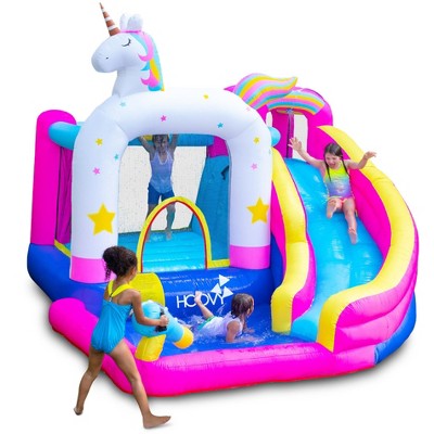Hoovy Kid's Inflatable 3-in-1 Unicorn Water Slide With Pool & Bounce ...