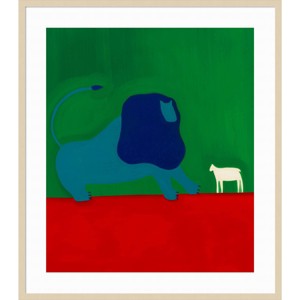 Amanti Art 36"x41" The Lion and The Lamb by Cristina Rodriguez Wall Art Print: Giclee, Modern Decor, Hardwood Frame - 1 of 4
