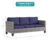 Sonkuki Outdoor Wicker Patio 3-Seat Sofa, PE Rattan Conversation Set With All-Weather Cushions - 2 of 4