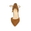 Allegra K Women's Ankle Tie Point Toe High Block Heel Dress Pumps - 2 of 4