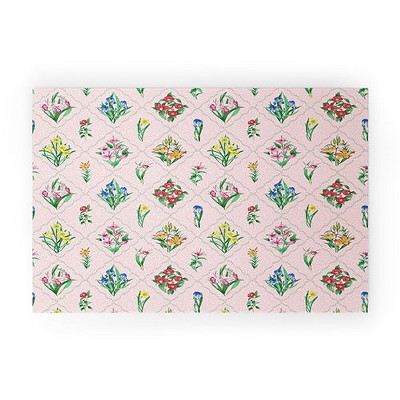 Evanjelina & Co Japanese Collection Pink 30" x 20" Welcome Mat - Society6