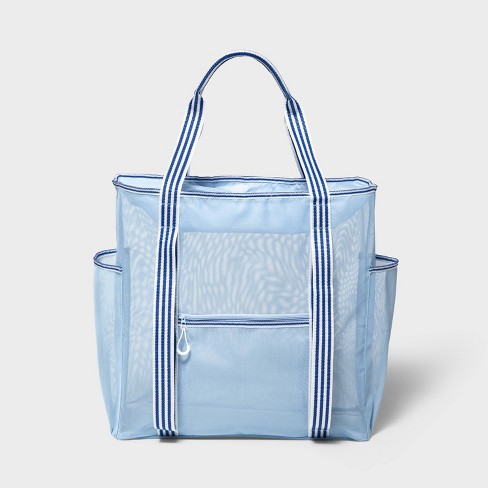 Beach Backpack Blue Striped Mesh - Sun Squad™ : Target