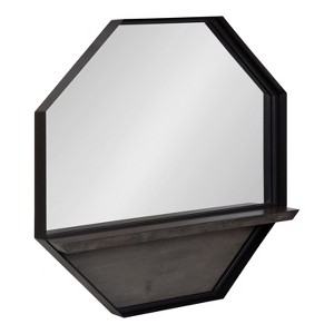 Kate and Laurel Owing Octagon Wall Shelf Mirror, 24x24, Gray - 1 of 4